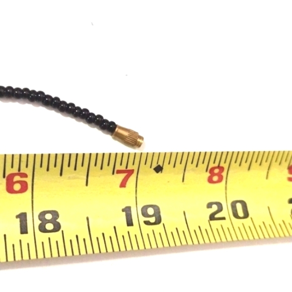 HANDMADE COW HORN BEADED BLACK SEED BEADED BARREL CLASP 19" NECKLACE - Picture 10 of 11